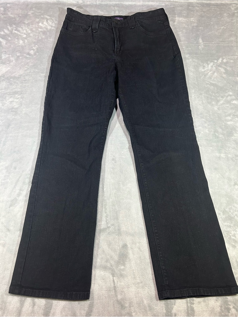 NYDJ Lift Tuck Technology Black Straight Leg Jeans Stretch Women’s 14